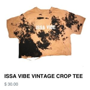 Distressed Cropped Acid Wash Graphic Tee